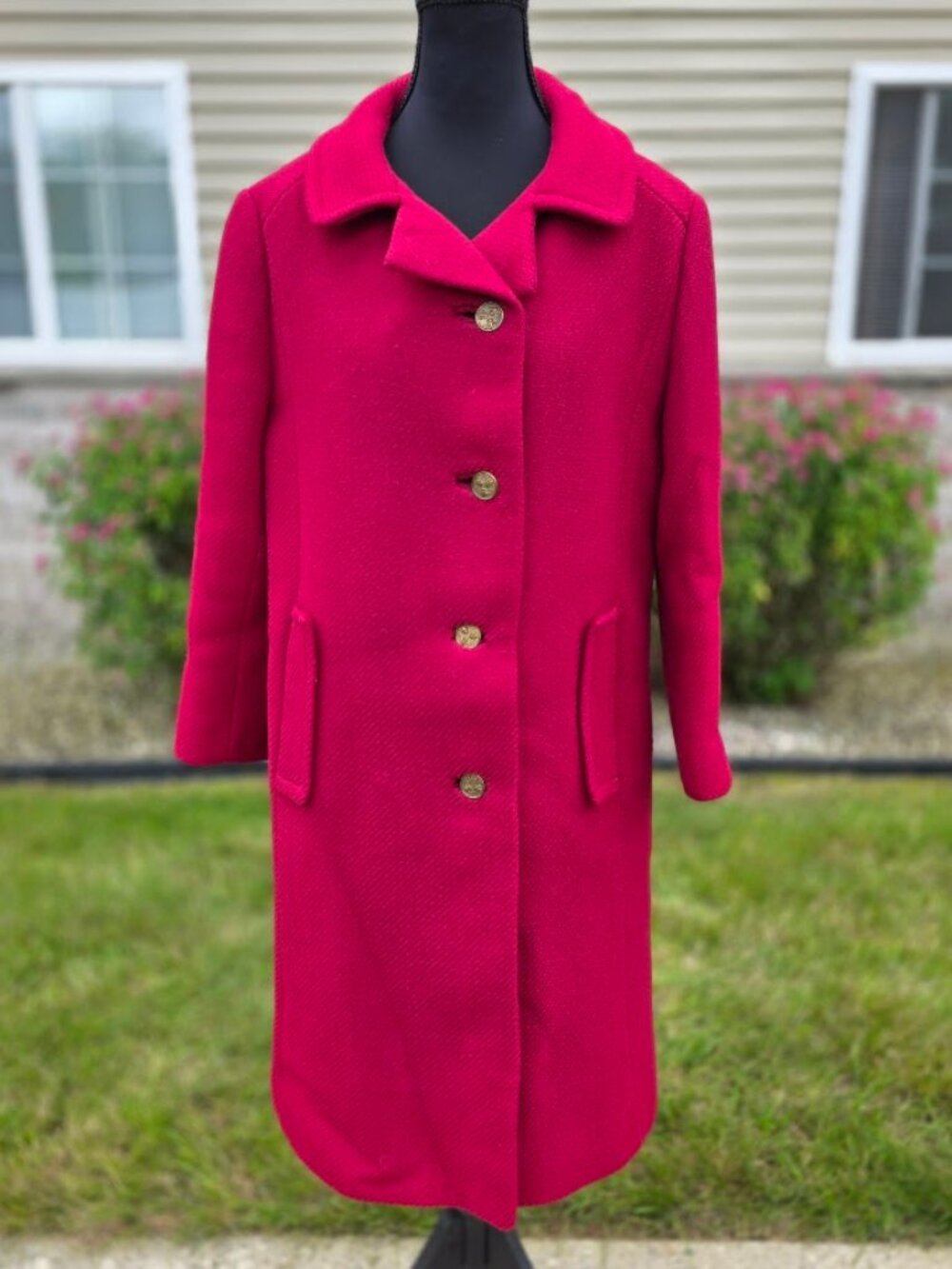 Vintage 60s Junior Vanguard Maroon Long Coat Medium